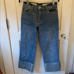 Antropologie wide leg medium wash jeans